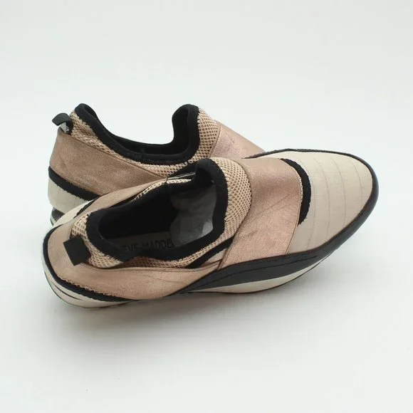 STEVE MADDEN Kyra Womens Beige n Rose Gold Slip-on Retro Sneakers - Picture 11 of 12